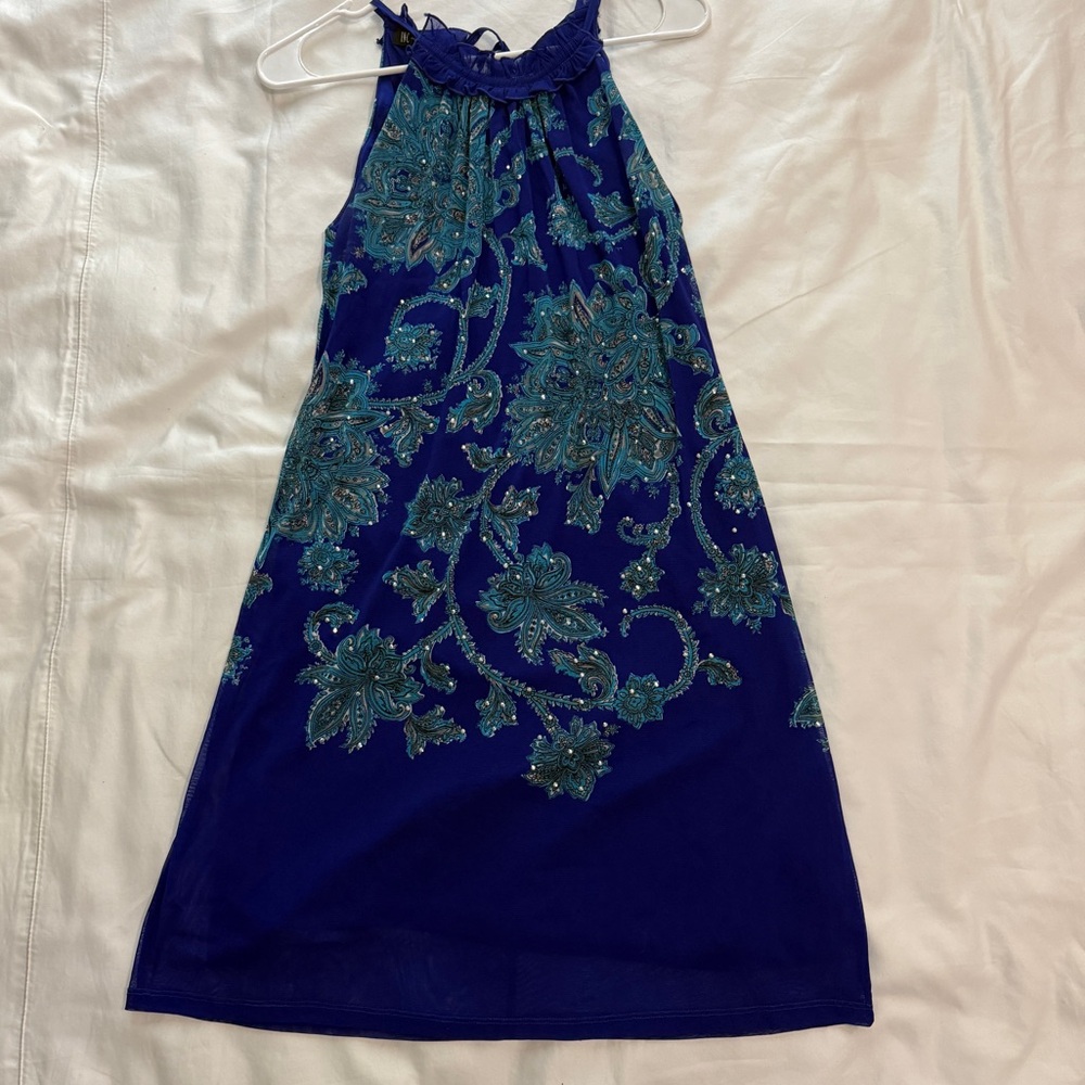 INC International Concepts Blue and Teal Paisley Dress